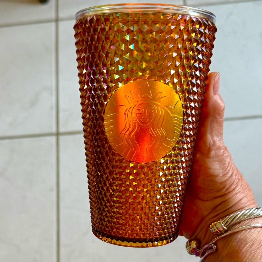 Starbucks 50th anniversary Limited edition 2020 tumbler NWT iridescent gold stud - Picture 2 of 16